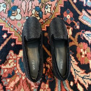 Vaneli Black Herringbone Loafers